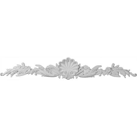 Ekena Millwork 43 1/4"W x 7"H x 1 1/4"P Quentin Shell Center with Scrolls Onlay ONL43X04X01QU